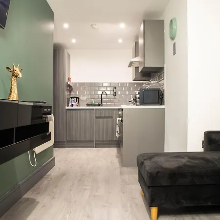 Luxury Serviced With Super King Bed Workspace Wifi & Netflix Washer Dryer Close Parking شقة