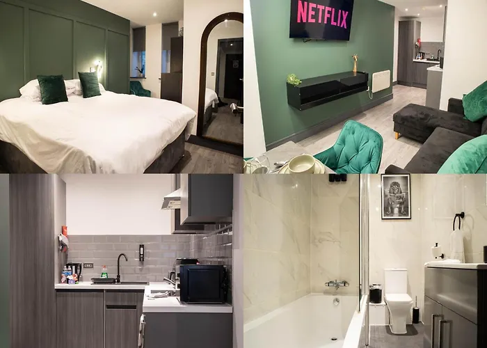 Apartment 1 Bed With Super King Bed Workspace Wifi & Netflix